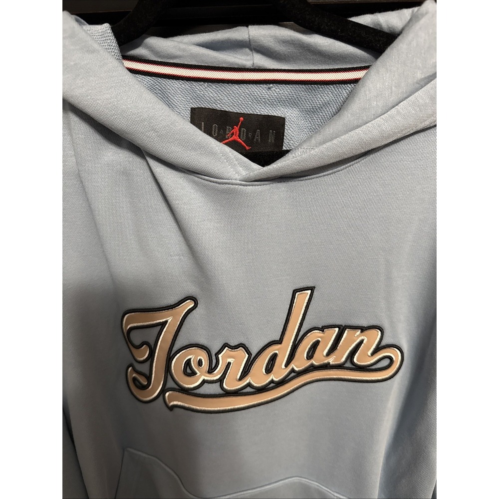 Jordan‎ Flight MVP Fleece Pullover Hoodie Men's Size Medium Light Blue